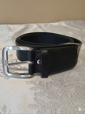 Black Leather Belt 1 1/2" Wide SZ 40 Black ICE